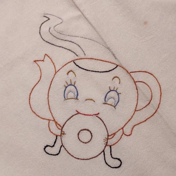 Vintage Hand Embroidered Dish Towels - Set of 7 - Picture 8 of 8